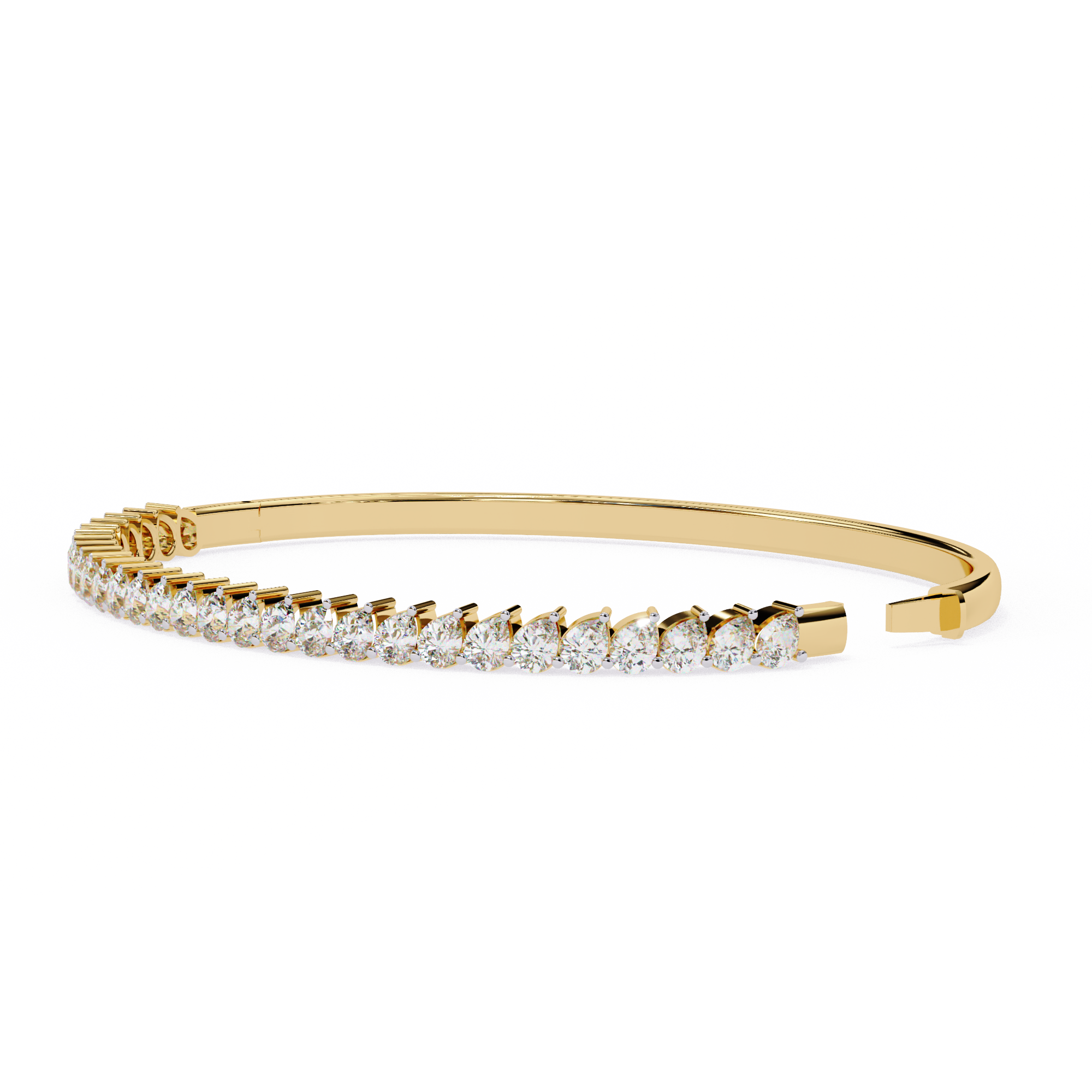 Solitairekart 4.06ct Pear Cut Natural Diamond Bracelet-HI Color. VS-SI Clarity